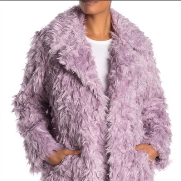 AVEC LES FILLES Notch Collar Fur Jacket size Large - Picture 2 of 9